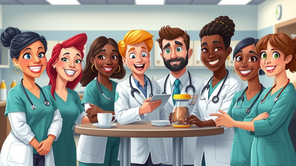 diverse veterinary staff welcoming a new team member at a vet clinic, team building and positive energy