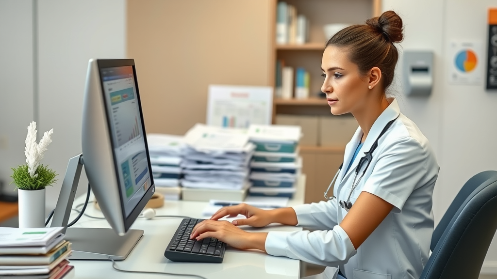 veterinary receptionist sending automated review requests using practice management software to improve veterinary clinic google reviews and online reputation