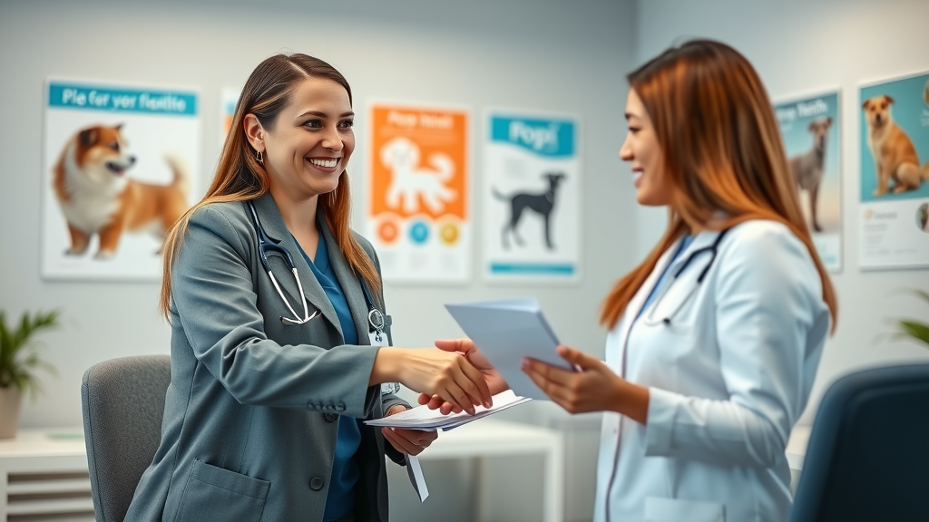 modern recruitment process, female vet interviewing candidate, staffing strategies for vet clinics in Australia