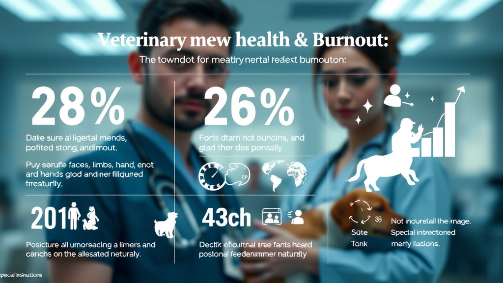 infographic showing mental health statistics and burnout in veterinary medicine