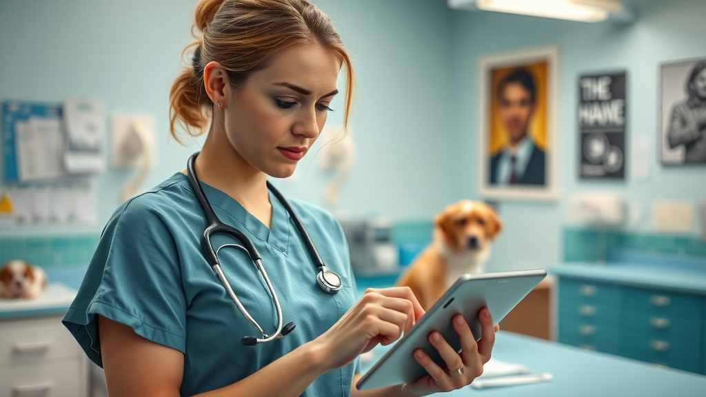 Dashboard interface of veterinary practice management software in Australian clinic environment
