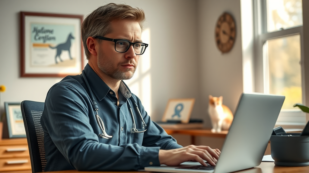 Australian veterinary team reviewing comparison of top veterinary practice management software