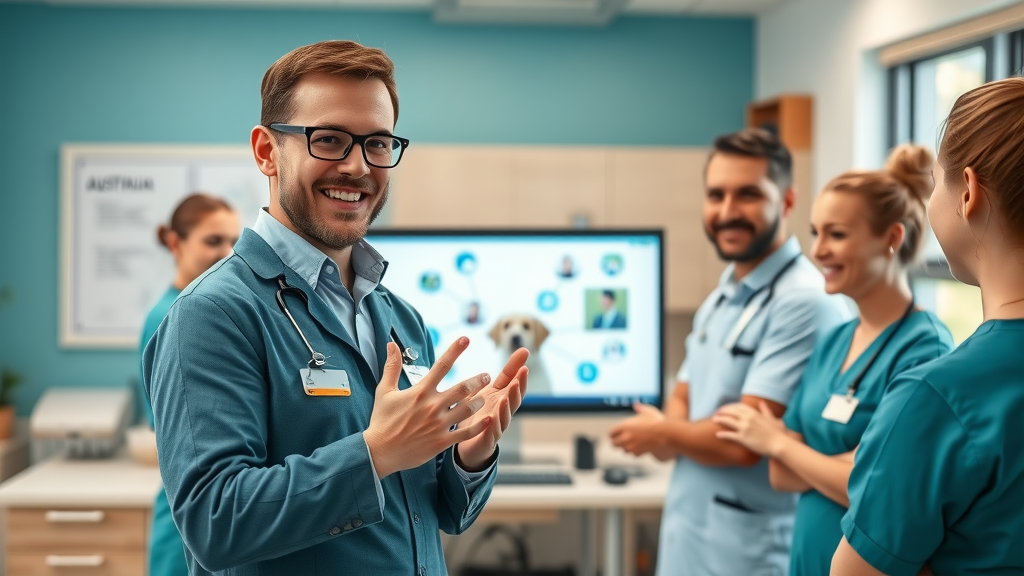 Practice manager reviewing software cost considerations for Australian veterinary clinics