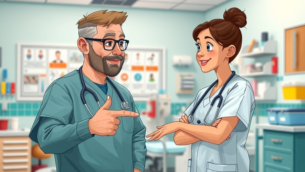 Engaged veterinary manager encouraging young trainee, illustrating leadership development in veterinary practice